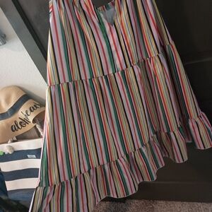 Colorful Striped Sundress 2x